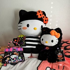 Halloween Hello Kitty Greeter, Side Stepper, Tin Purse, All 3 Gemmy 2023 Sanrio